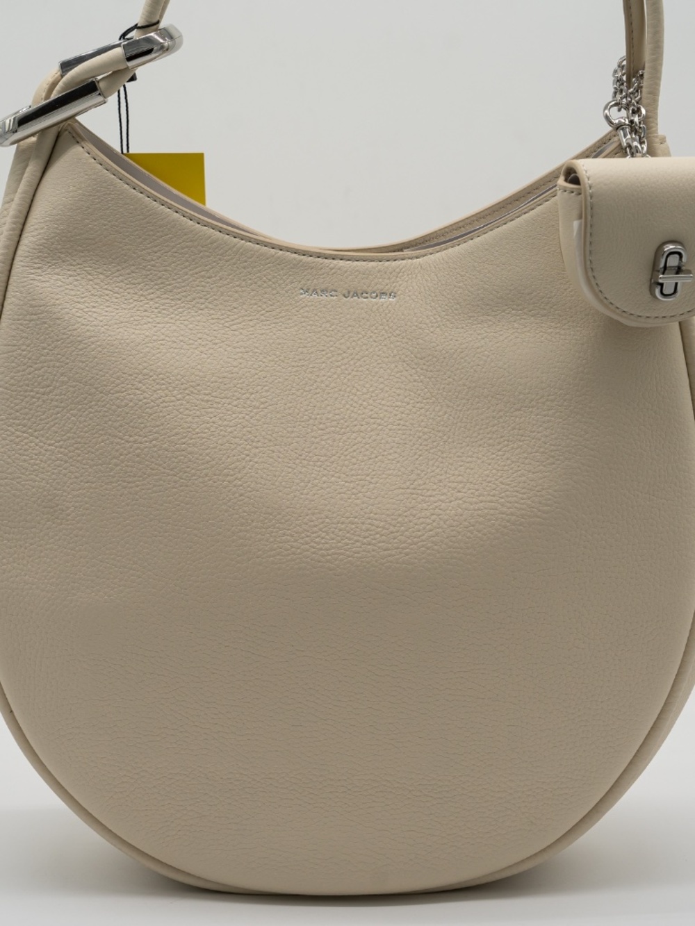 Marc Jacobs Leather Crescent Dual Hobo Large Shoulder Bag Cloud White - Picture 3 of 9